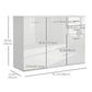 High Gloss Sideboard with 2 Drawers and 3 Doors - White