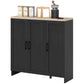 Sideboard Buffet Cabinet with 3 Doors - Black