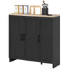 Sideboard Buffet Cabinet with 3 Doors - Black