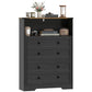 Shoe Cabinet with 2 Flip Drawers, Narrow Shoe Storage Cabinet, Black