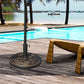 25 lb Heavy Duty Patio Umbrella Base, Round Market Umbrella Stand for Outdoor, Deck, Backyard, Garden, Bronze
