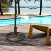 25 lb Heavy Duty Patio Umbrella Base, Round Market Umbrella Stand for Outdoor, Deck, Backyard, Garden, Bronze