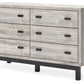 Vessalli - Black / Gray - Six Drawer Dresser