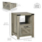 Farmhouse End Table with Drawer and Shelf - Grey