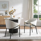 Set of 2 Modern Upholstered Dining Chairs with Metal Legs, Durable Design for Kitchen and Living Room, 22.5'' L x 22'' W x 31'' H, White