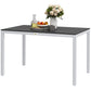 Outdoor Dining Table for 4-6 with Easy Maintenance Slatted Top, Rust-Resistant Aluminium Frame, Black