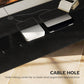 71" Floating TV Stand for TVs up to 72 Inch, Wall Mount Media Console with 2 Fluted Flip-Down Doors, Cable Hole, Black