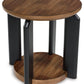 Kraeburn - Brown / Black - Round End Table