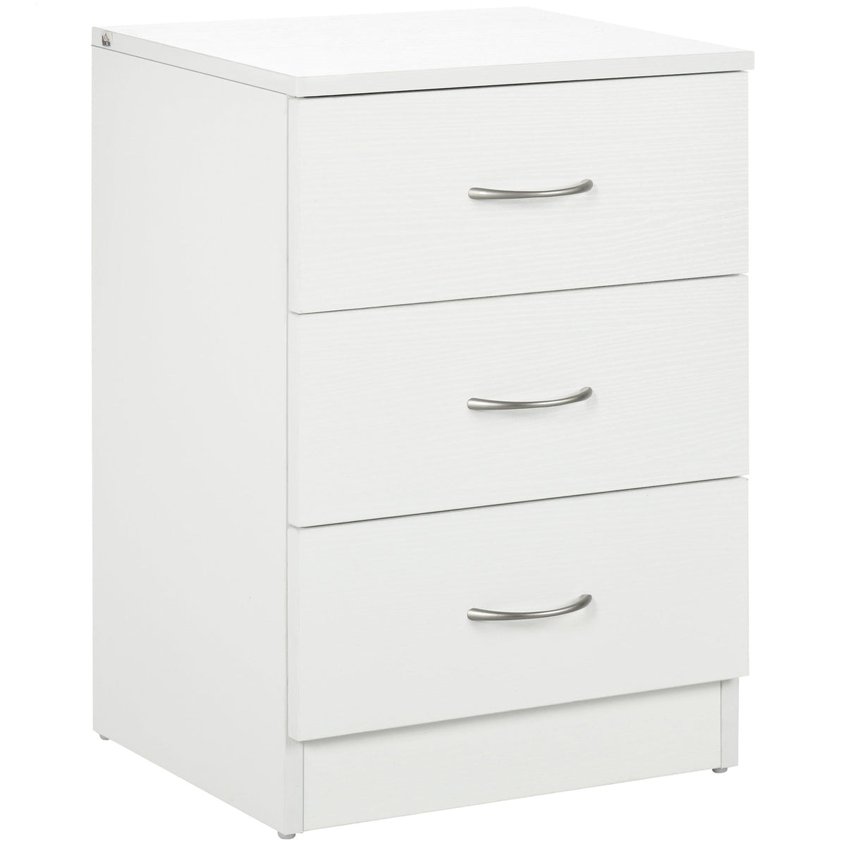Nightstand with 3 Drawers - White