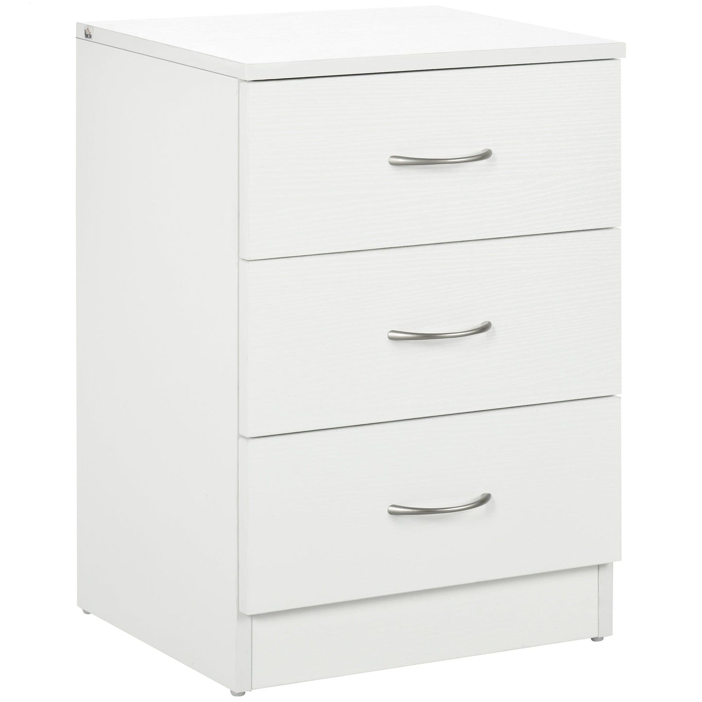 Nightstand with 3 Drawers - White