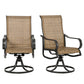 2-Piece Swivel Patio Dining Chairs, 360° Swivel Rocking Outdoor Chairs with Curved Armrests, Breathable Mesh Seat & S Shape Backrest for Yard, Lawn, Porch, Brown