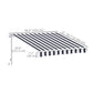 8' x 7' Retractable Awning, Patio Awnings, Sunshade Shelter with 280 g/m² UV & Water-Resistant Fabric and Aluminum Frame for Deck, Balcony, Yard, Blue and White