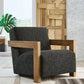 Dorney - Accent Chair - Charcoal / Brown