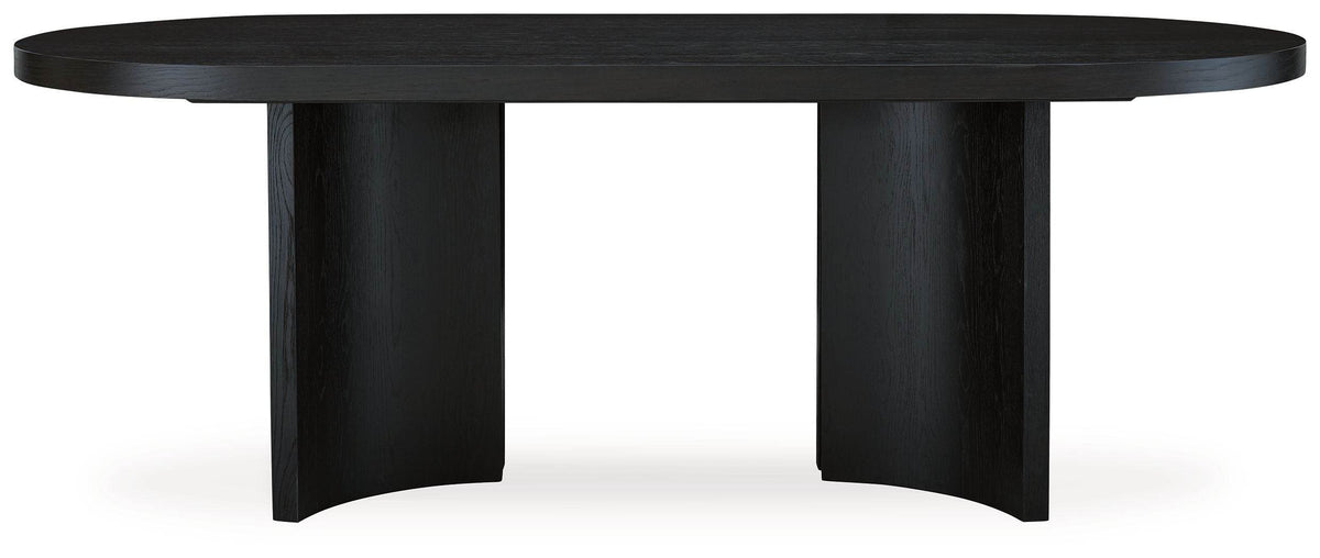 Rowanbeck - Black - Oval Dining Room Table - Forward Furniture