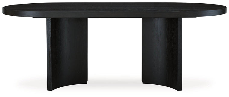Rowanbeck - Black - Oval Dining Room Table - Forward Furniture