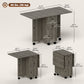 Foldable Dining Table, Rolling Kitchen Table with Storage Drawers and Cabinet, Drop Leaf Table on Wheels, Grey