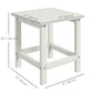 Side Table, Square Patio End Table, Weather Resistant 15" Outdoor HDPE Table for Porch, Balcony, White