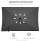 6' x 10' Patio Umbrella with 22 LED Solar Lights and Tilt, Rectangular Outdoor Table Umbrella with Crank, Dark Grey