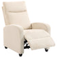 Manual Recliner Home Theater Chair with Padded Seat - Beige