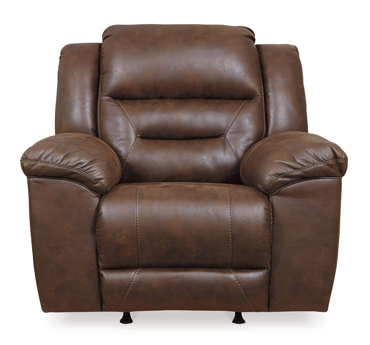 Stoneland - Chocolate - Rocker Recliner - Faux Leather - Forward Furniture