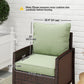 4-Piece Seat Cushion Pillows Replacement, Patio Chair Cushions Set with Back for Indoor Outdoor, Green