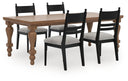 5 Pc. Table, 4 Upholstered Chairs