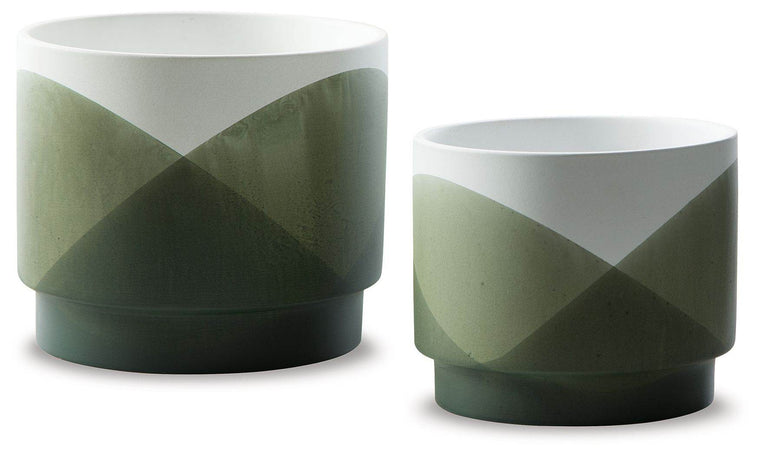 Ardenridge - Green / White - Planter Set (Set of 2) - Forward Furniture