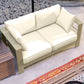 Patio Loveseat, Outdoor Seating for 2, Garden Sofa with Cushions, Wide Armrests, 54.3"x27.6"x24.6", Cream White