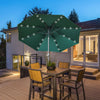 9ft Solar Patio Umbrella Outdoor Sunshade 24 LED Lights Tilt Canopy Green