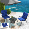 2-Piece Back Seat Cushion Replacement, Outdoor Patio Chair Cushions Set with Ties, Button Tufted, Navy Blue