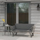 Convertible Wicker Loveseat Grey Patio Chaise Lounge
