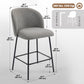 Set of 2 Counter Height Barstools with Backrest - Dark Grey