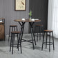 5-Piece Bar Table and Chairs Set, Space Saving Dining Table with 4 Stools for Pub & Kitchen, Dark Brown