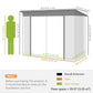 9' x 4' Galvanized Steel Garden Storage Shed with Lockable Doors, Gloves and 2 Air Vents for Backyard, Patio, Lawn