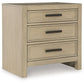 Calmoro - Three Drawer Night Stand - Gray