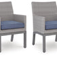 Half Moon Beach - Arm Chair With Cushion (Set of 2) - Blue / Gray