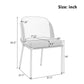 Set of 4 Dining Chairs with Ergonomic Curved-Back, Stylish Chairs Set with High-Density Foam Seat, 21.5'' L x 21.5'' W x 33.5'' H, Blue+Grey
