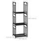 3-Tier Firewood Rack Heavy Duty Wood Storage Log Stacking Shelf with Hanging Hooks, Outdoor Indoor Use, Black