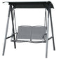 2-Seat Outdoor Porch Swing Patio Swing with Adjustable Canopy, Removable Seat and and Steel Frame for Garden, Poolside
