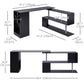 55" L-Shaped Corner Computer Desk with Shelves - Black