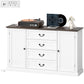 58" Farmhouse Sideboard with Charging Station and 4 Drawers - White