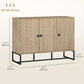 Sideboard Buffet Cabinet with 3 Chevron Doors - Oak