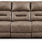 Stoneland - Power Reclining Sofa - Faux Leather - Fossil