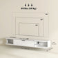 47" Floating TV Stand for TVs up to 50 Inch, Wall Mounted Media Console with Flip Drawer and 2 Open Shelves, White