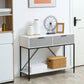Modern Console Table with 2 Drawers, 2 Tier Entryway Table with storage Shelf, Narrow Sofa Table for Living Room, Hallway, White