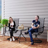 2 Pieces Rocking Swivel Patio Chairs, Mesh Outdoor Swivel Dining Chairs with High Back and Curved Armrests, Mixed Grey