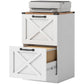 2 Drawer File Cabinet with Silent Slides, Vertical Farmhouse Filing Cabinet Fits Letter/A4 Size Home Office, White