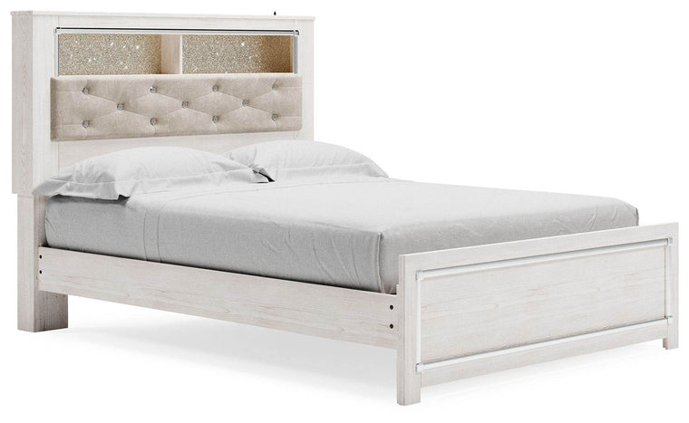 Altyra - White - Queen Panel Bookcase Bed With Roll Slats - Forward Furniture