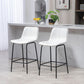 Bar Stools Set of 2, Upholstered Counter Height Bar Chairs, Kitchen Stools with Steel Legs