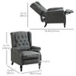 Wingback Reclining Chair with Footrest, Button Tufted Recliner Chair with Rolled Armrests for Living Room, Dark Grey